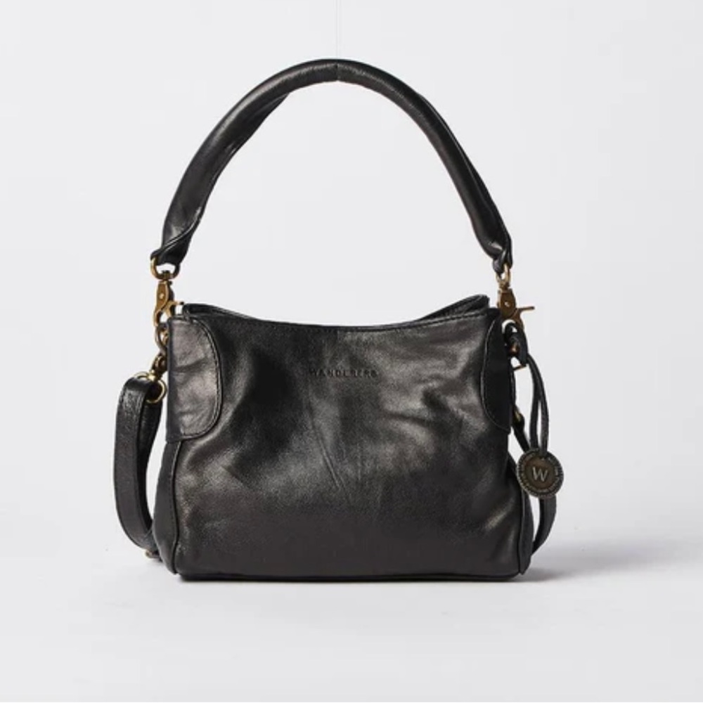 Wanders travler black leather bag
